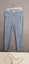 Chicos Fabulously Slimming Jeans Ankle Size 2 (L) Blue White Striped - $24.95