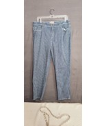 Chicos Fabulously Slimming Jeans Ankle Size 2 (L) Blue White Striped - £19.77 GBP