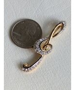 Swarovski Musica Chiave di Violino Spilla Smalto Nero Cristallo Chiaro S... - $553.35 MXN