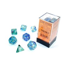 Chessex Nebula Polyhedral Dice Set Oceanic with Gold Luminary (7 dice) - £22.19 GBP