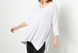 Laurie Felt Fuse Modal Knit Pullover Top- White Leopard, XL / 1X - $21.78