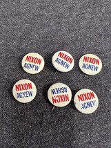 Lot Of 6 Nixon Agnew 1968 Button Pinback Badge Politics Presidential Election - £11.03 GBP