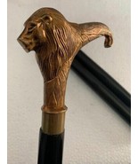 Designer Antique Lion brass Head Handle Victorian Wooden Walking Stick C... - £25.16 GBP