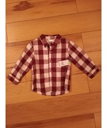 Little Wonders Long Sleeve Plaid  Button Up Shirt Size 12 Months - £6.22 GBP