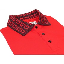 Men Sports Shirt DE-NIKO Short Sleeves Cotton Fashion Polo Shirt DBK109 Red image 4