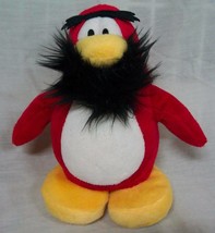 Disney Club Penguin Red Penguin W/ Beard 7&quot; Plush Stuffed Animal Toy - £12.30 GBP