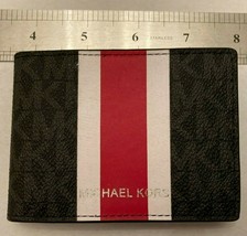 Michael Kors Small Billfold Wallet Signature Black White Flame Red 36H1L... - £27.58 GBP