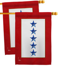 Five Blue Stars House Flags Pack Military Service 28 X40 Double-Sided Banner - £41.54 GBP