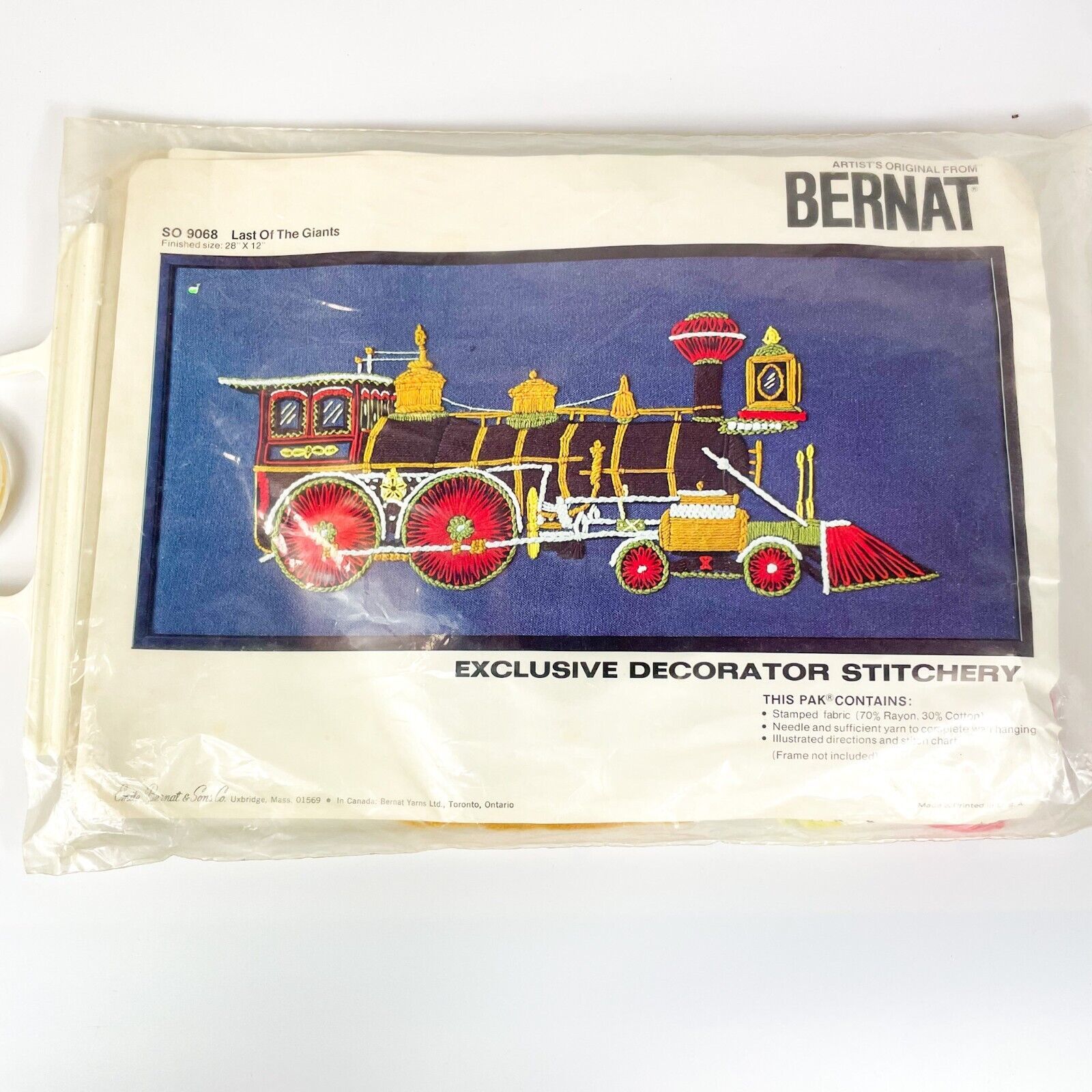 Primary image for Bernat Crewel Embroidery Kit  SO 9082 Last Of the Giants Steam Train 28x12 NOS