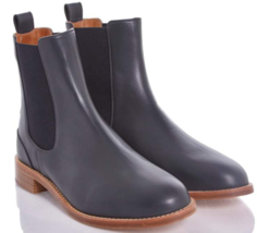 New Chloe Dark Blue Leather Slip-On Ankle Boots - Msrp $795.00! - £314.61 GBP