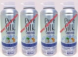 4 PACKS Pure Silk Shave Cream Coconut &amp; Oat Flour Soothes Skin 5 oz (142g) Each - £18.76 GBP
