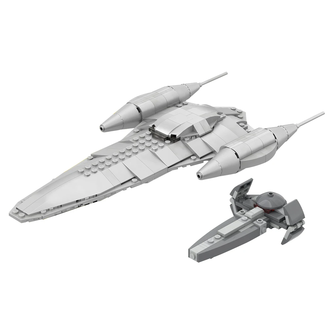 393Pcs MOC-65797 Micro Nubian Royal Starship &amp; Sith Infiltrator Space Wars Model - £58.58 GBP