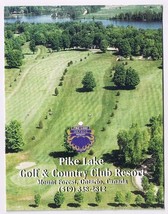 Golf Scorecard Pike Lake Golf &amp; Country Club Mount Forest Ontario - $76.20 MXN