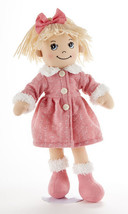 Blonde Hair Apple Dumplin Doll, Pink Math Motif Coat, 14&quot;, Delton - £23.64 GBP