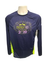 2019 NYRR New Road Road Runners Midnight Run Mens Small Blue Green LS Jersey - £15.31 GBP