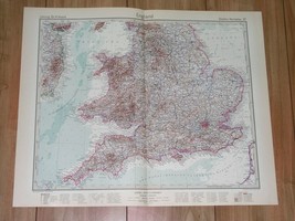 1931 Vintage Map Of England Cornwall Midlands London / Wales / Great Britain - £16.22 GBP