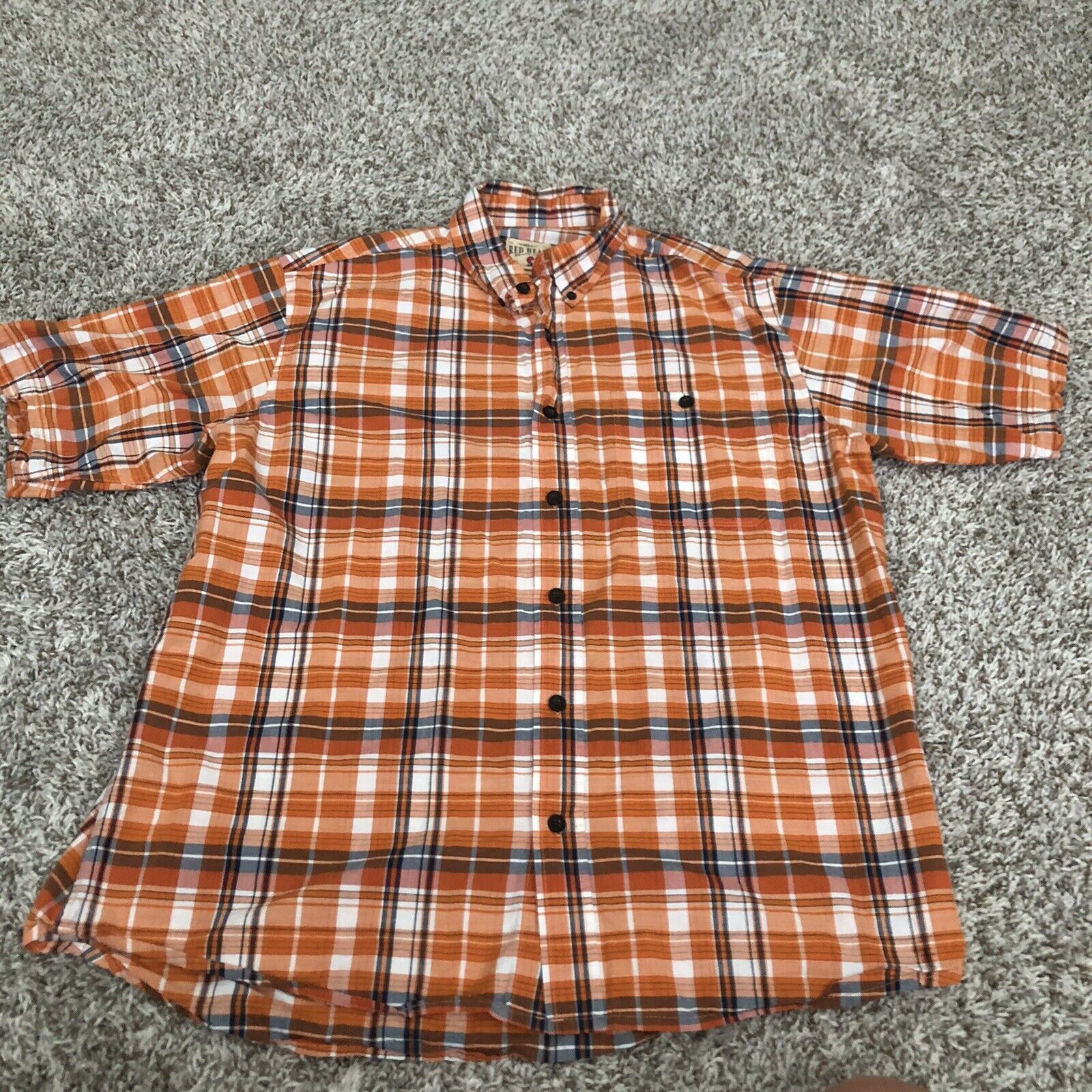 Red Head Brand Co Mens Multi Color Plaid Short Sleeve Button Up Shirt Si... - $12.19