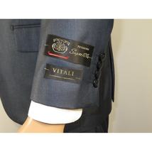Mens Vitali Three Piece Suit Vested Sheen Sharkskin Business M3090 Navy blue image 7
