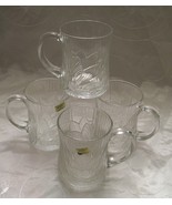 Arcoroc USA -CANTERBURY CROCUS Tempered Glass MUG/ CUPS- Set of 4 - Flor... - £9.45 GBP