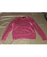 Polo Ralph Lauren Vintage  Iconic Cable-Knit Cashmere Sweater in Pink La... - $112.71 CAD