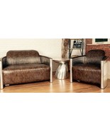 Aviator 1+2 Seater Sofa Brown PU Leather Apr 2022 Delivery FREE UK Delivery - $1,688.08
