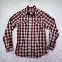 Rock 47 Wrangler Shirt Womens Small Tartan Plaid Rhinestone Snaps Silver... - $19.80