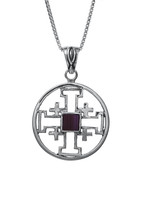 Jerusalem Cross with Nano Bible Pendant Necklace Silver 925 from Holy La... - £83.29 GBP