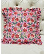 Pink Ruffle Throw Pillow Cover for Couch-20x20 Inch Cotton Stripe Cushio... - €45,00 EUR