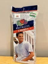 Vintage Fruit of the Loom 1 Pocket T Shirt 2XL Gray New Old Stock 2002 - $335.04 MXN