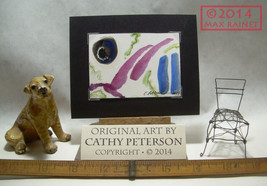 Original Aceo Miniature Painting Artist Signed Cathy Peterson = In The Swim 2014 - £114.57 GBP