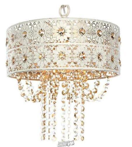 River of Goods-1-Light Champagne Chandelier with Jeweled Blossoms Shade - $104.49