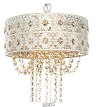 River of Goods-1-Light Champagne Chandelier with Jeweled Blossoms Shade - £81.73 GBP