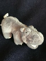 Gently Used Vintage Nanco Small Plush Gray Hippo Hippopatamus Stuffed Animal – 4 - £9.60 GBP