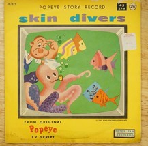 Vintage 45 Peter Pan Record Popeye Story Skin Divers Cartoon Illustrated... - $9.89