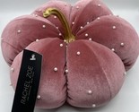 Rachel Zoe Decorative Plush Pink Pumpkin Pillow NWT Pearls 11x7 in B62 - £14.69 GBP