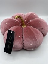 Rachel Zoe Decorative Plush Pink Pumpkin Pillow NWT Pearls 11x7 in B62 - £14.59 GBP