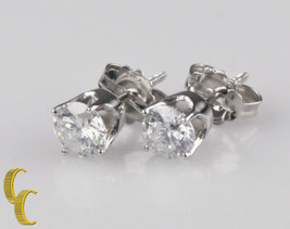 Authenticity Guarantee 
 Round Diamond 1.00 carat 14k White Gold Stud Earring... - £1,456.68 GBP