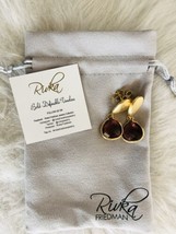 Rivka Friedman Raspberry Tourmaline Crystal Drop Earrings, Gold, Purple, NWT - £58.85 GBP