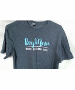 Women’s Boy Mom T Shirt Size M Grey Blue Short Sleeve Messy Blessed Life - $20.50 CAD