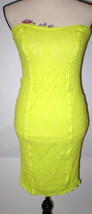 New Womens Victorias Secret Dress Lace Strapless Lime Green Yellow Soft S M Sexy - £79.12 GBP