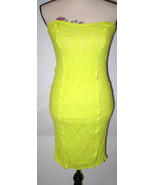 New Womens Victorias Secret Dress Lace Strapless Lime Green Yellow Soft ... - £79.12 GBP