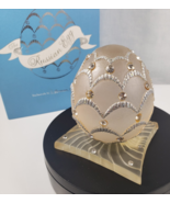 The Russian Egg Figurine on Base Opaque Rhinestone Jeweled Russian Egg R... - $33.57