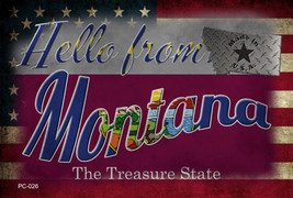 Hello From Montana Novelty Metal Postcard - £12.45 GBP