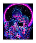 Tapestry Wall Skeleton Embrace 5 ft x 4 ft Colorful Whimsy Home Decor - $372.00 MXN