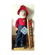 Vintage Applause Slice of Life The Fireman 1986 W/ Ladder &amp; Tag Puffy Fi... - $17.97