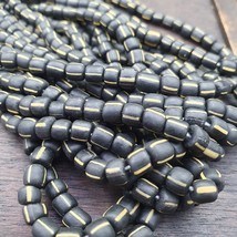 Lotto 2 fili OLD AFRICAN Yellow Stripes Black GLASS BEADS fili vintage - €27,62 EUR