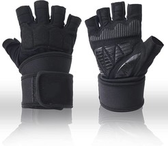 Exercise Gloves with Wrist Wrap Support Palm Protection and Grips Gloves for Wom - £35.72 GBP