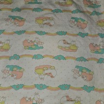 VTG Carters Baby Blanket Cotton Bunny Stroller Cloud Rainbow Pink Trim Polka Dot - £62.91 GBP