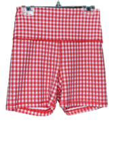 Aerie Offline Red and White Gingham Biker Shorts Women&#39;s Size Medium - £15.73 GBP