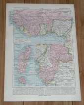 1925 Vintage Map Of French Colonies In Africa Reunion Madagascar - £16.79 GBP